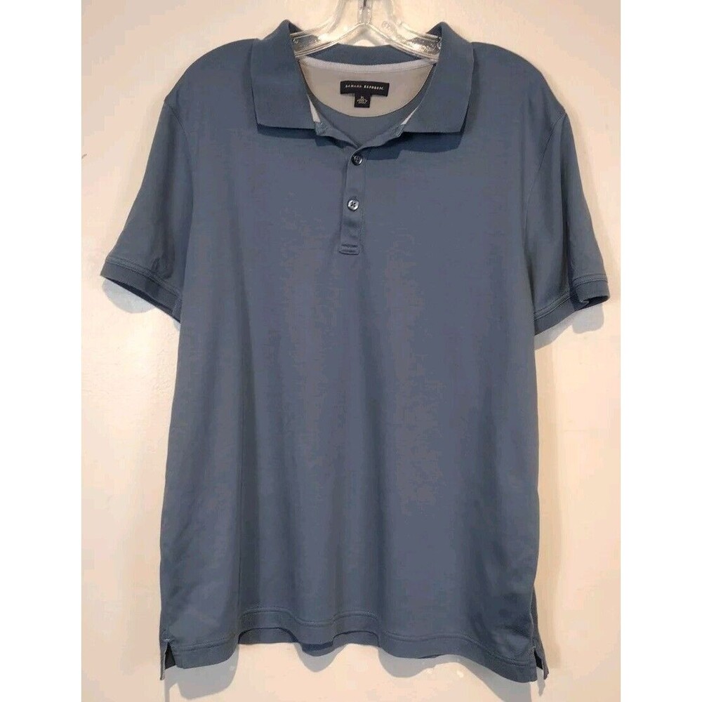 Banana Republic Shirt Men XL Blue Preppy Polo Minimalist Luxe Touch